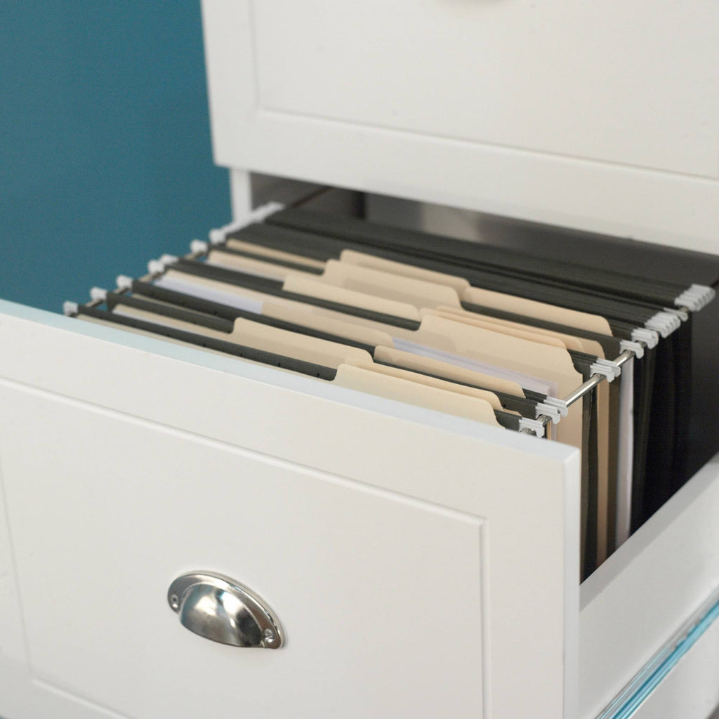 Antique White Two Drawer Filing Cabinet O585