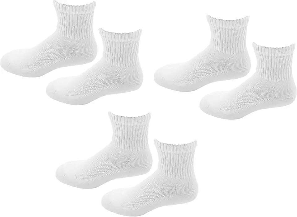 Diabetic Socks Quarter Length Non-Binding Top Ventilated Mesh Knit Seamless Toe B3082