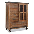 Brown 5-Drawer Wood Chest J65155