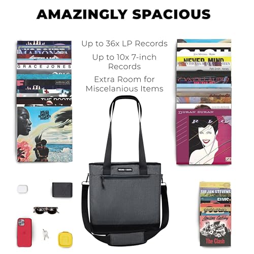 Vinyl Record Carry Bag Water-Resistant for 12-Inch LP Records V259