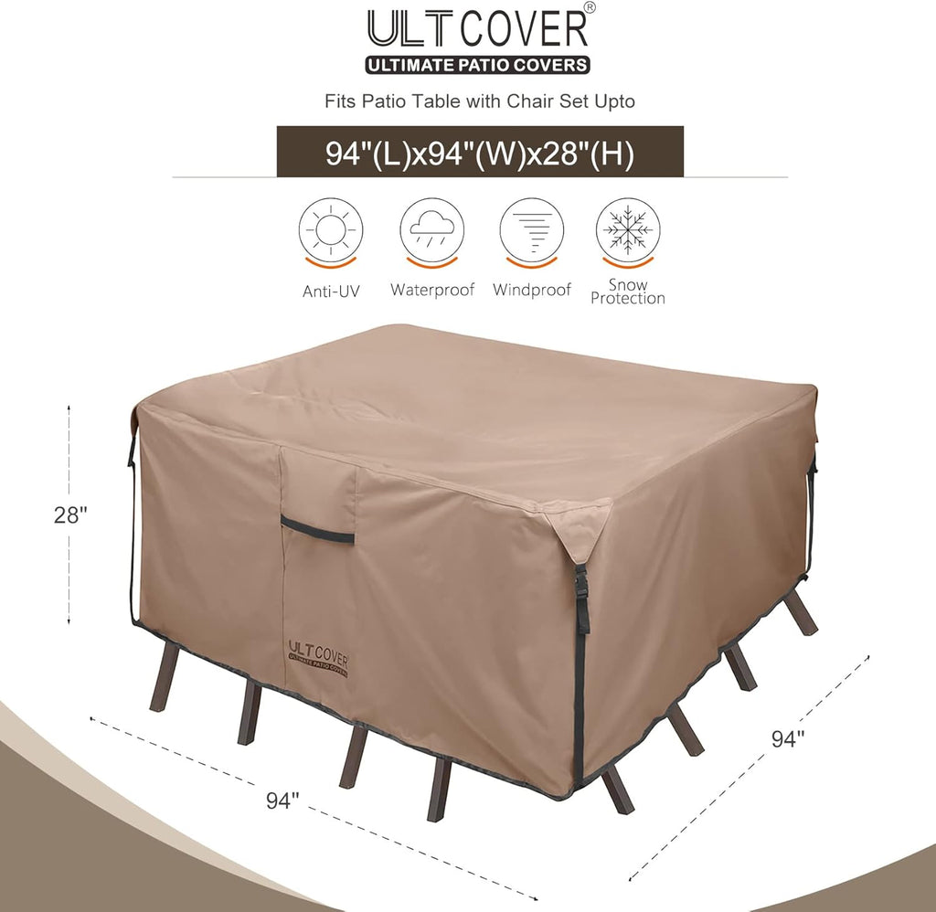 94 inch Waterproof Heavy Duty Patio Table Cover E662777