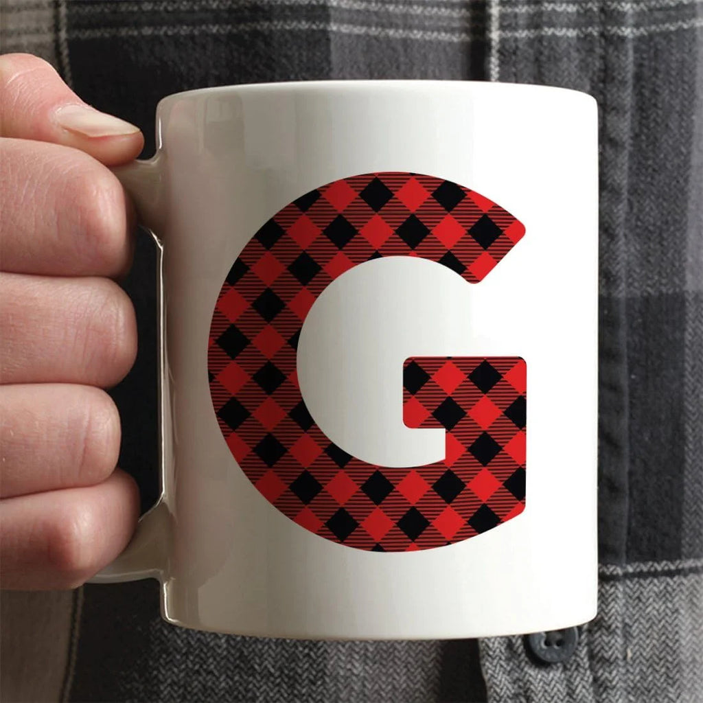 Hot Chocolate Coffee Mug Gift, Red Plaid, 1-Pack N991