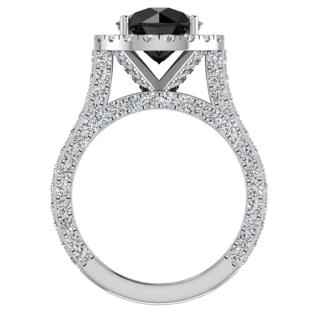 14K White Gold Halo Engagement Ring Z5709
