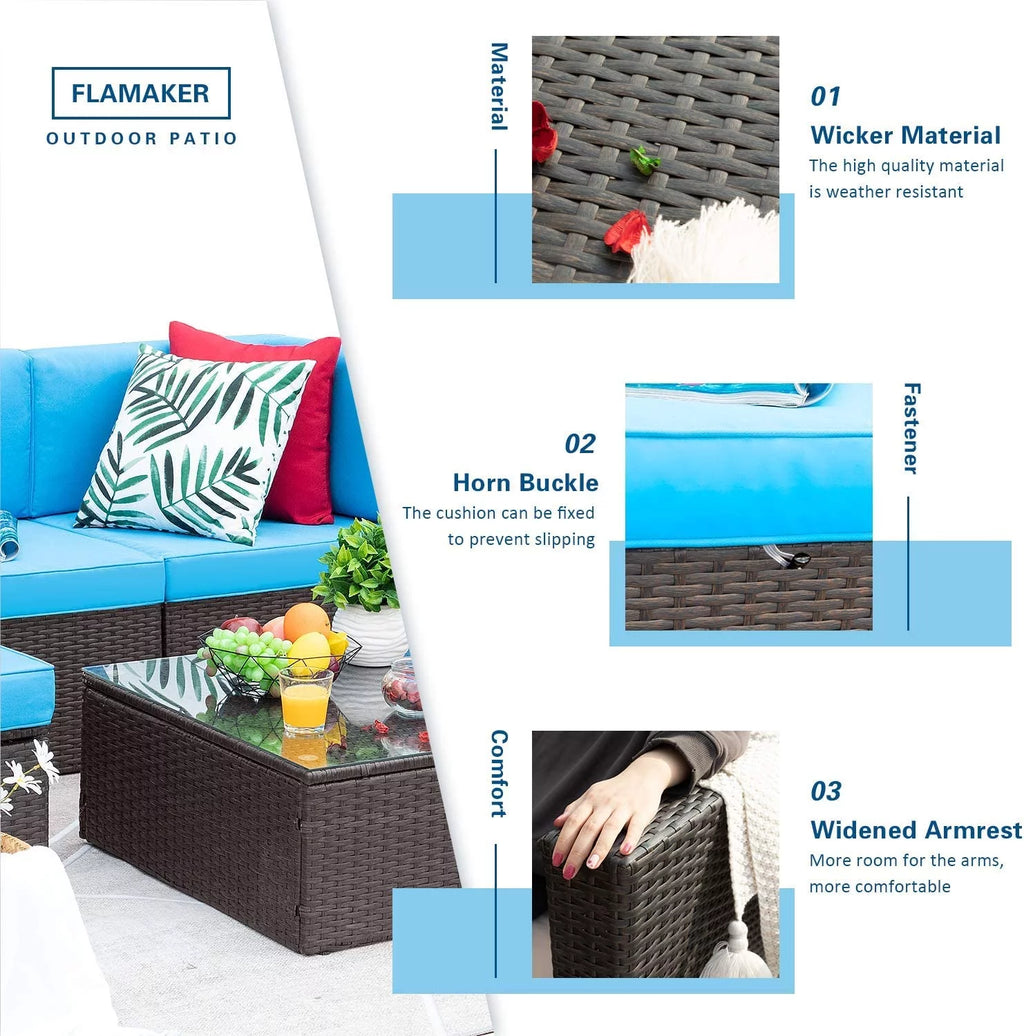 6 Pieces Patio Furniture Set with Cushion and Table M169562