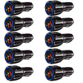 10-Pack Dual USB Car Charger QC3.0 Fast Charging, Black D2522