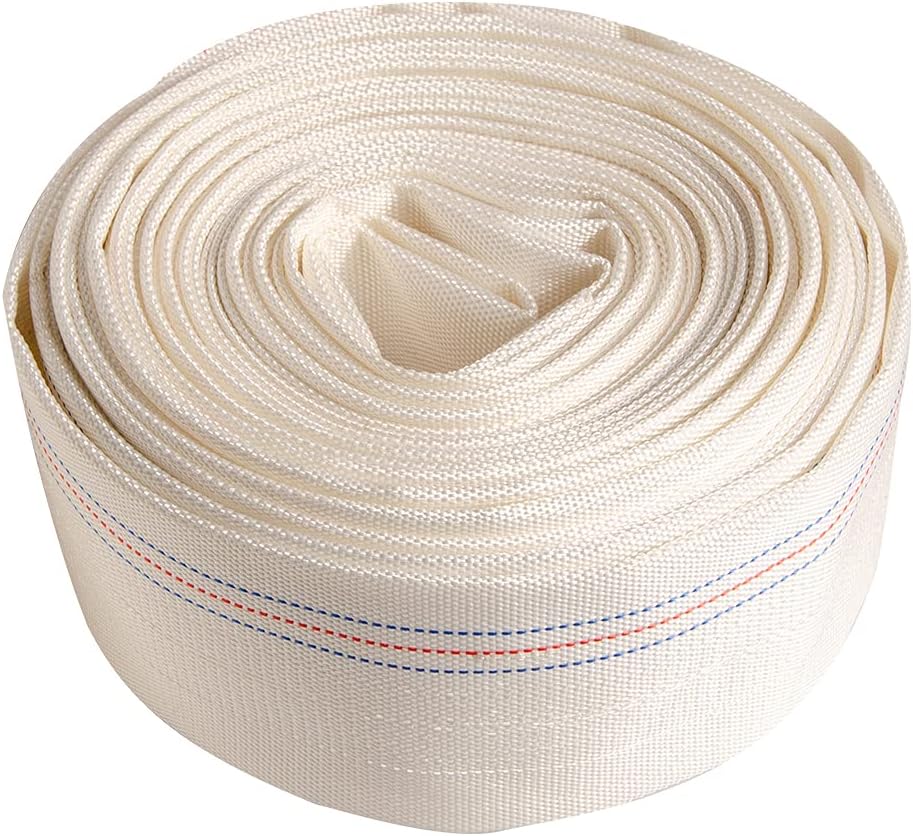 2.5 x 62 FT Heavy Duty Reinforced PVC Lay-Flat Water Discharge Hose, White E9336