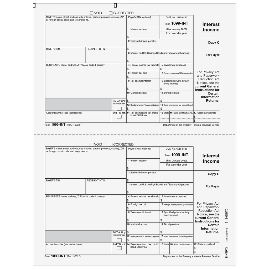 IRS Approved Tax Forms, 100/Pk R2646