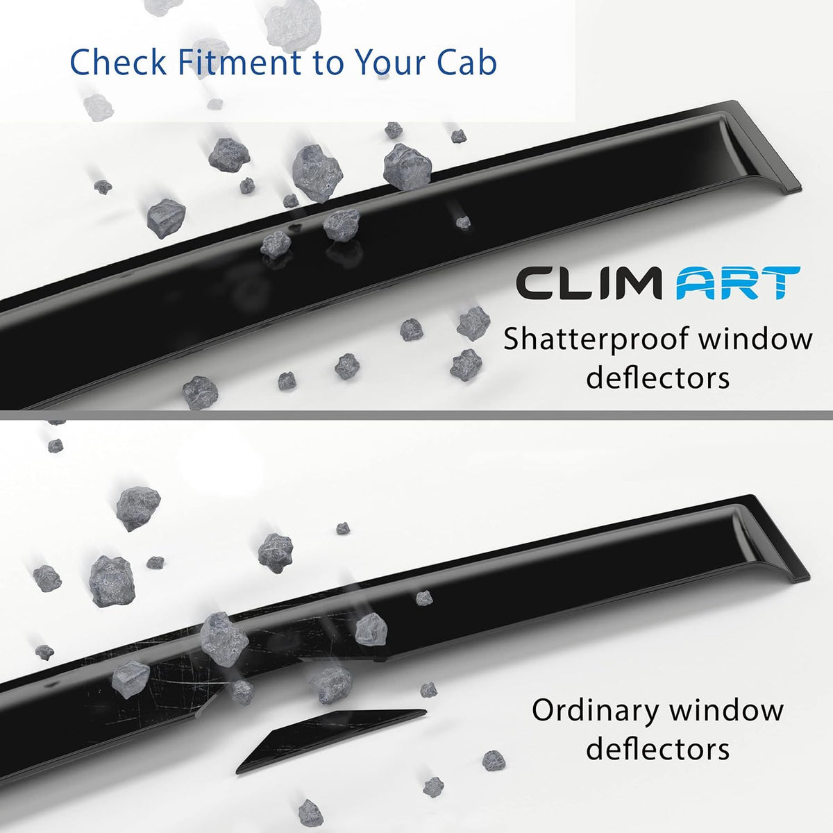 Rain Guards for GMC Sierra 2500HD/3500HD 2007-2014 Crew Cab, Tape-on Window Deflectors, 4pcs E4032