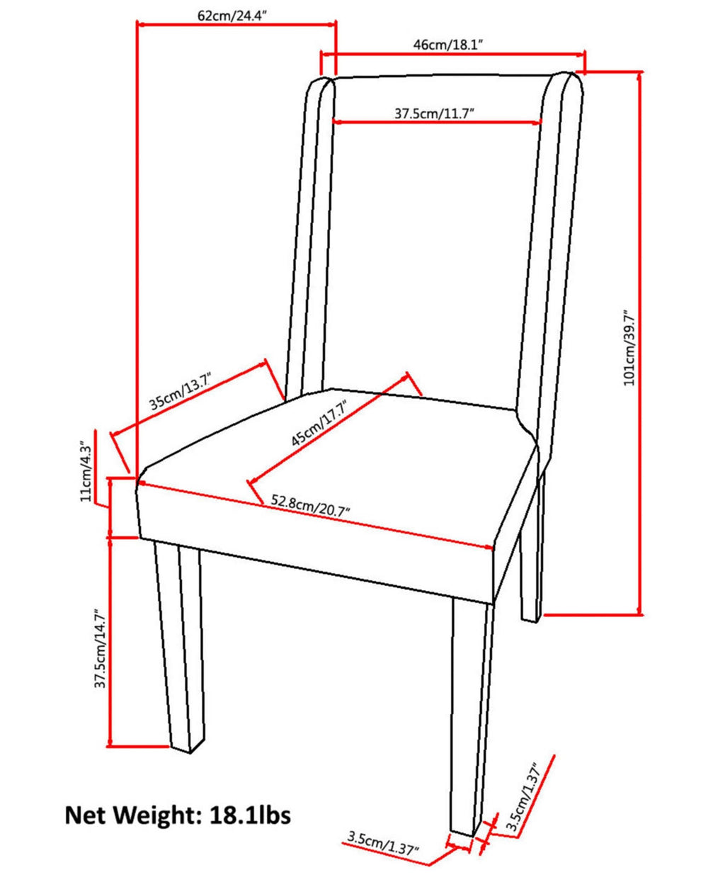 Grey Dining Chair 2-Piece Set I5852