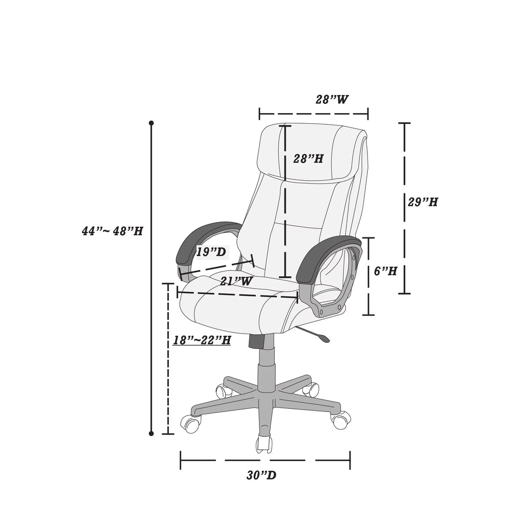 Faux Leather Office Chair in Black Y14140