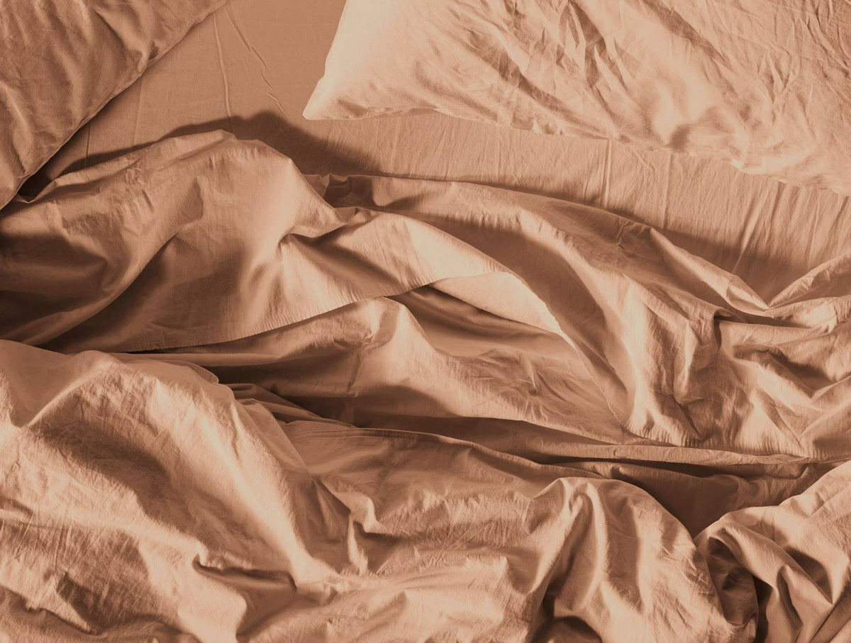 Organic Crinkled Percale Fitted Sheet King Pewter A367632