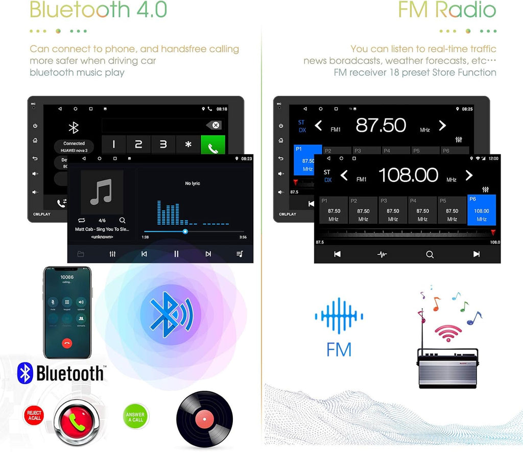 Single Din Car Stereo with 9 Inch Touch Screen and Backup Camera U10013