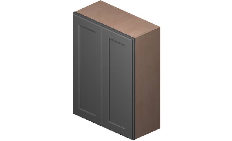Grey 2 Doors 2 Shelves Wall Cabinet High-Density Fiberboard L1452