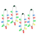 4 Pack LED Light Up Christmas Bulb Necklace Y518187