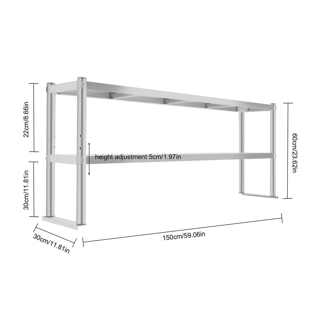 Stainless Steel Kitchen Prep Table with Overshelf L7139