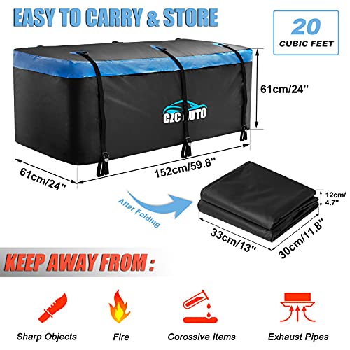 Blue 20 cu. ft Waterproof Hitch Cargo Carrier Bag E781