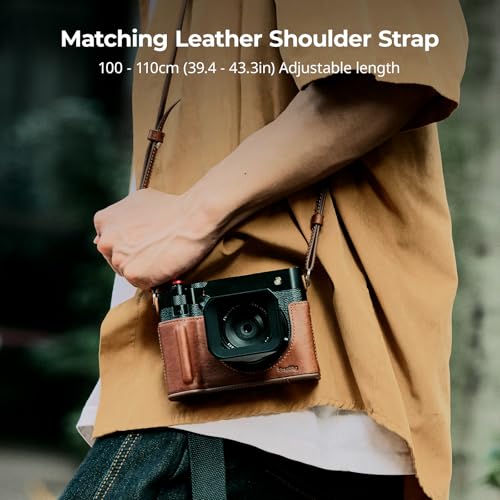 Black Leather Camera Case Kit with Shoulder Strap M4613