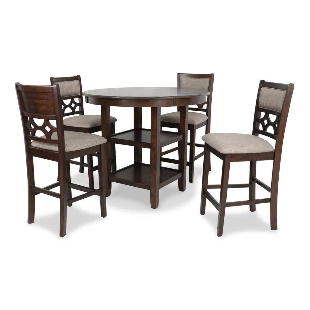 5-Piece Transitional Wood Counter Set in Cherry Z73435