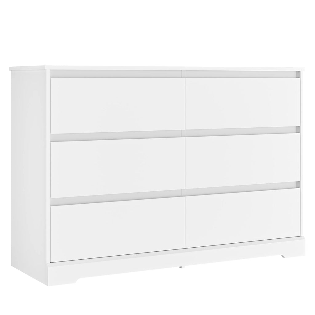 White 6 Drawer Wood Dresser Q704417