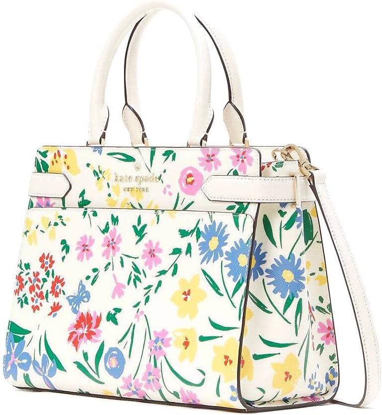 Cream Medium Top Zip Satchel Crossbody K485