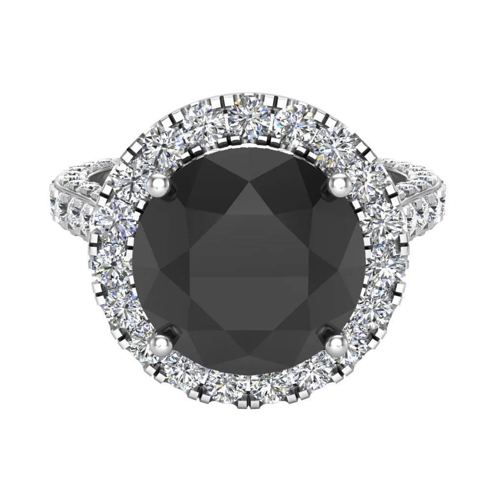 14K White Gold Halo Engagement Ring Z5709
