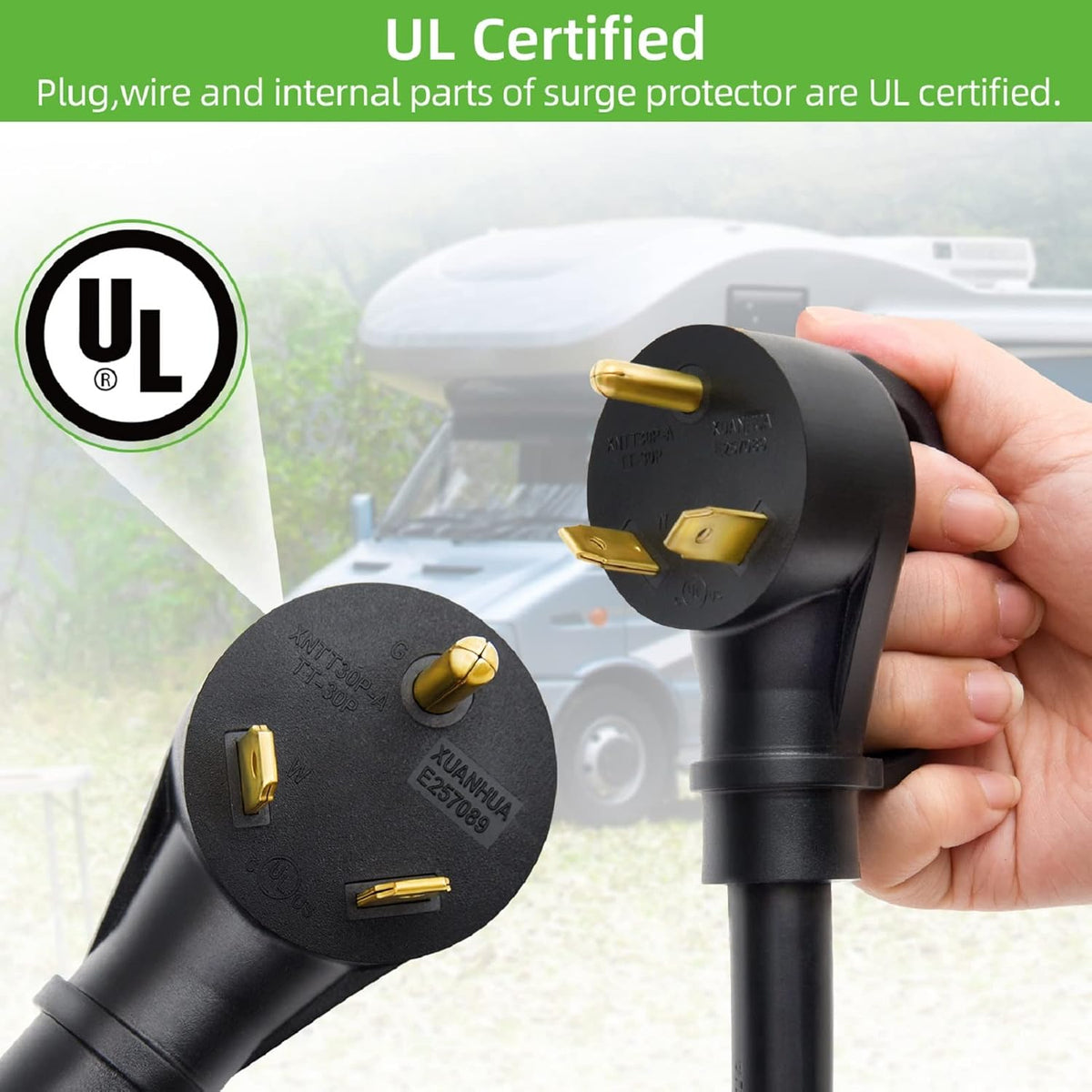 RV Surge Protector 30 Amp with Waterproof Cover, Circuit Analyzer Z743