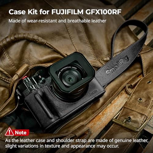 Black Leather Camera Case Kit with Shoulder Strap M4613