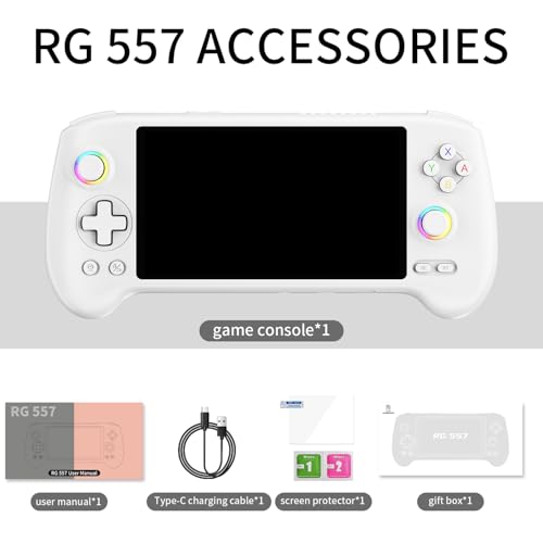 Handheld Retro Gaming Console 5.48” AMOLED Display Android 14 8K TV Output Portable Video Game Console White 512G F9048
