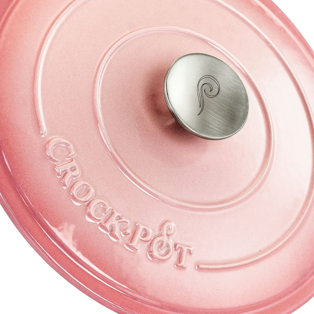 2 Piece 5 Quarts Enameled Cast Iron Dutch Oven Blush Pink I65865