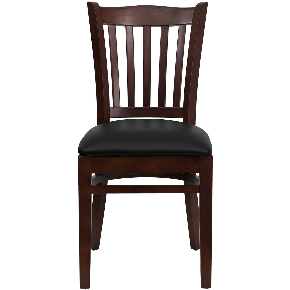 Brown and Black Vertical Slat Back Dining Chair Q173