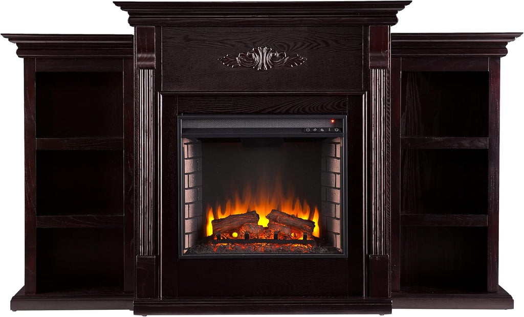 Ivory Electric Bookcase Fireplace F822137