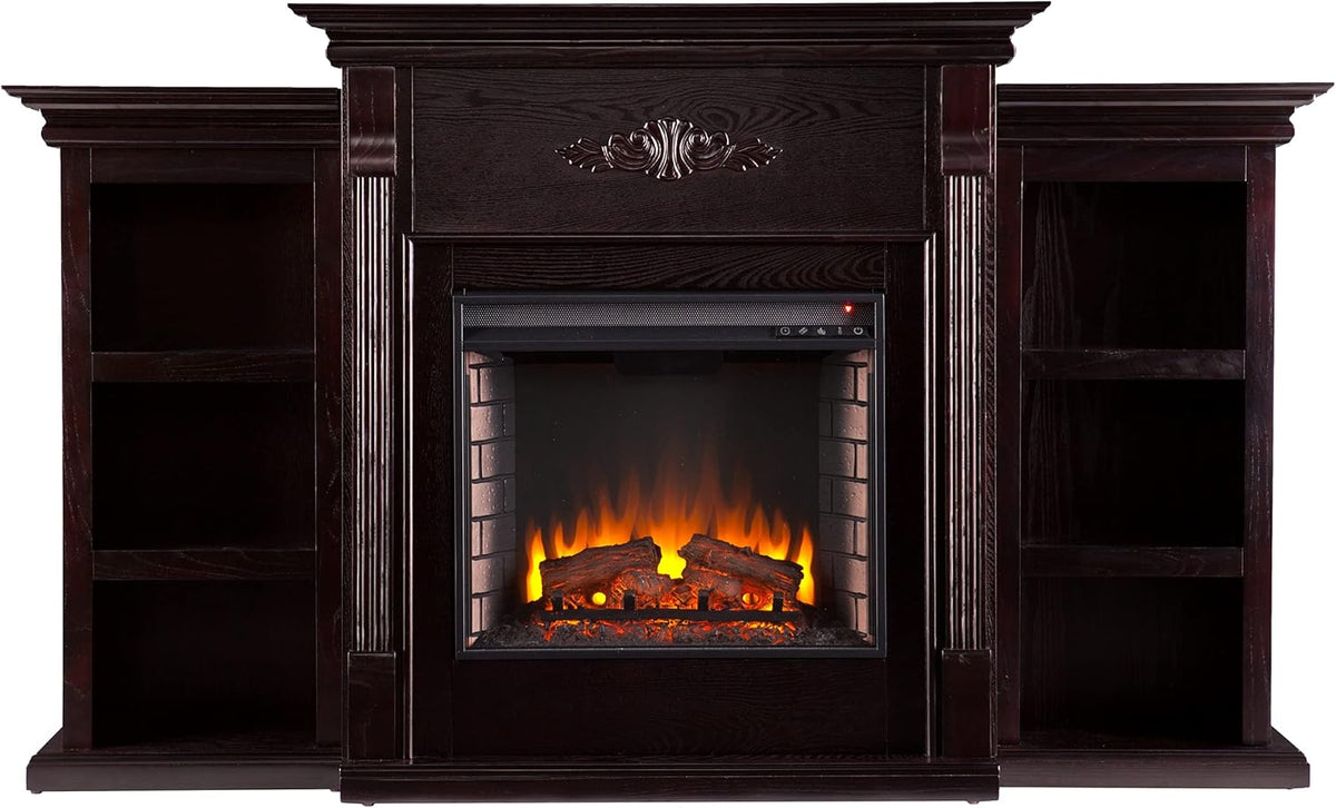 Ivory Electric Bookcase Fireplace F822137