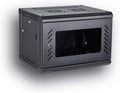 Black 19-Inch Wall Mount Server Rack Cabinet with Locking Glass Door N778
