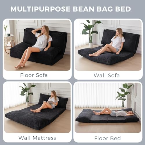 Folding Sofa Bed Floor Mattress Dark Grey 30x95 Inch W761455