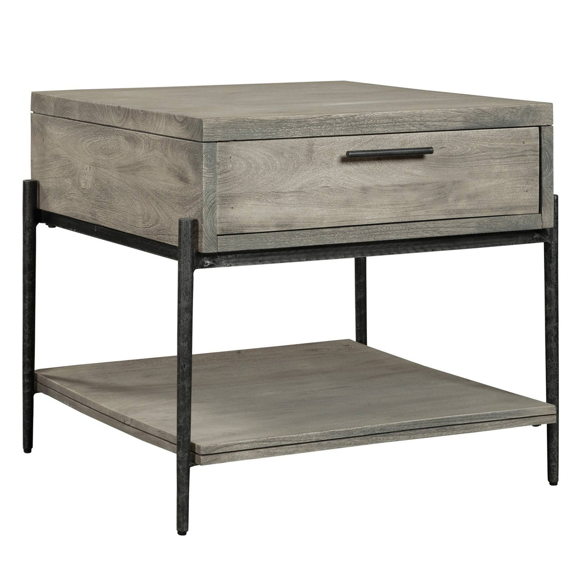 Gray End Table with Drawer C28285