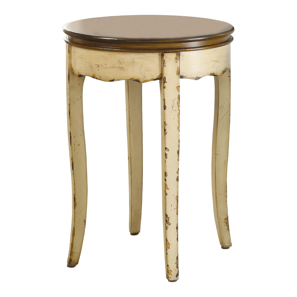 White Round End Table C1903