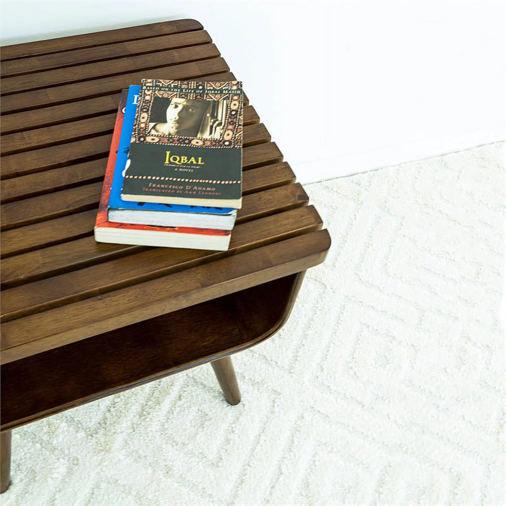 Mid-Century Solid Wood Rectangular End Table A79128