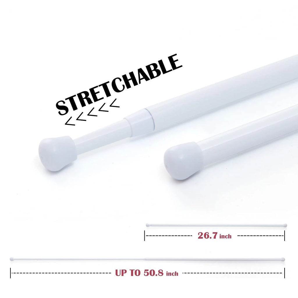 White 26" - 48" Adjustable Door Curtain Rods N525641