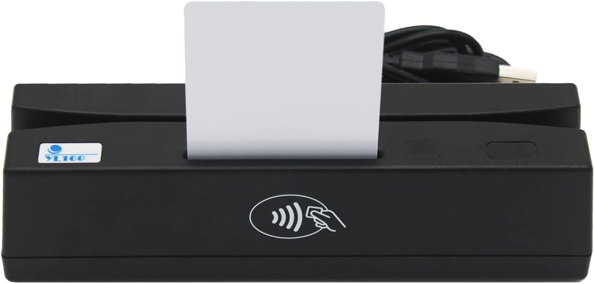 USB 4 in 1 Magnetic Card Reader with EMV Chip, PSAM, NFC Card Reader Writer Y784