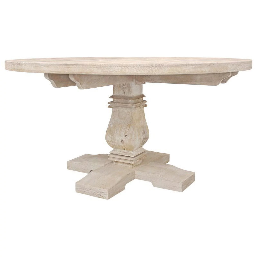 58" Round Solid Mango Wood Dining Table J51836