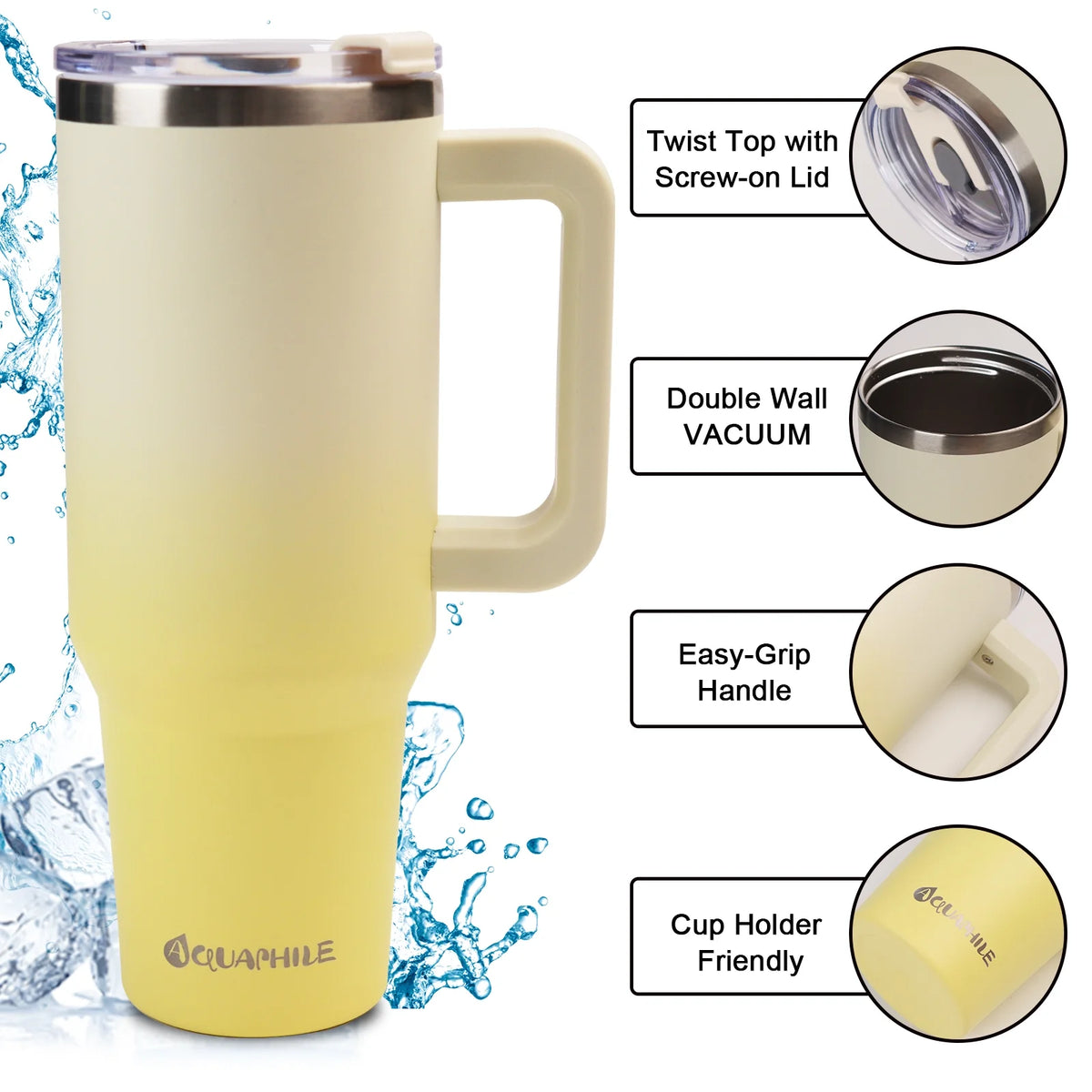 40 oz Insulated Stainless Steel Tumbler with Handle M777