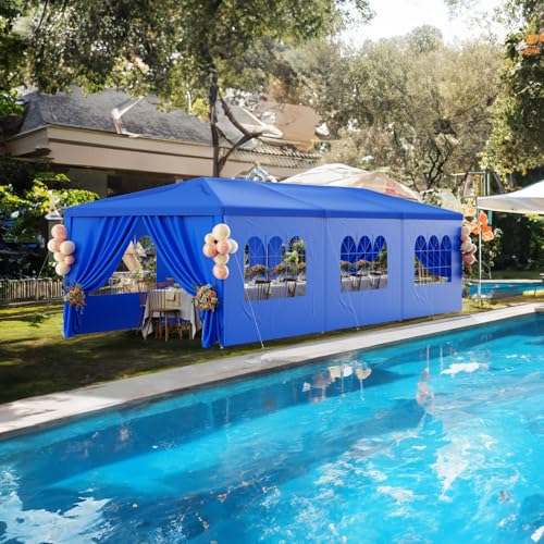 Black 10x30 Heavy Duty Party Tent with 8 Removable Sidewalls B40258