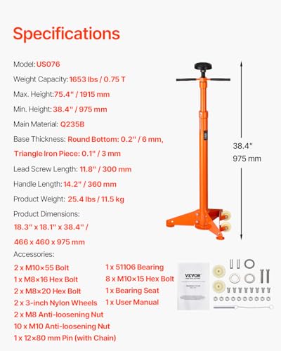 3/4 Ton Capacity Under Hoist Jack Stand H6963