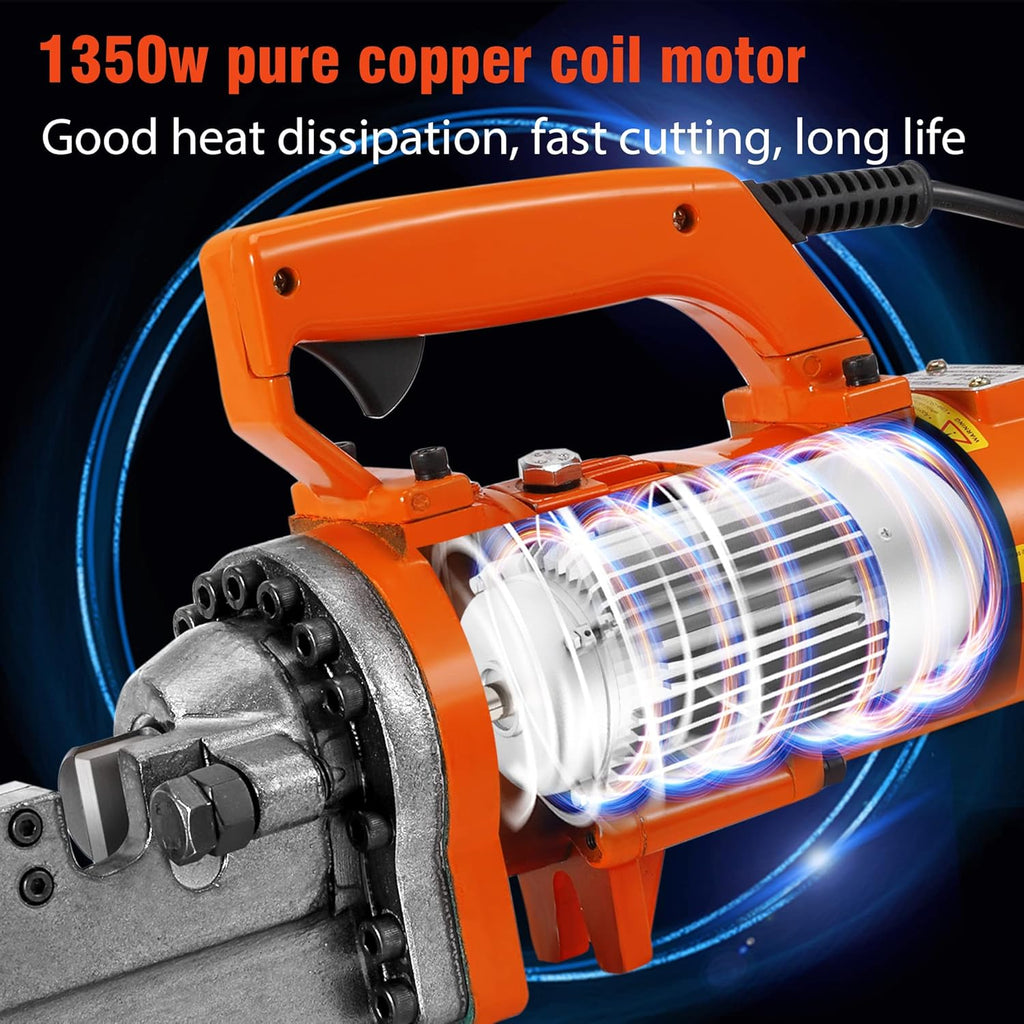 Electric Hydraulic Rebar Cutter, 1350W, Cutting up to 7/8 Inch 4-22mm #7 Rebar, with Replaceable Jaw Blades (AC 110V) T2773