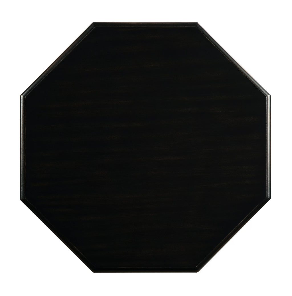 Black Wooden Octagon Side Table O25483