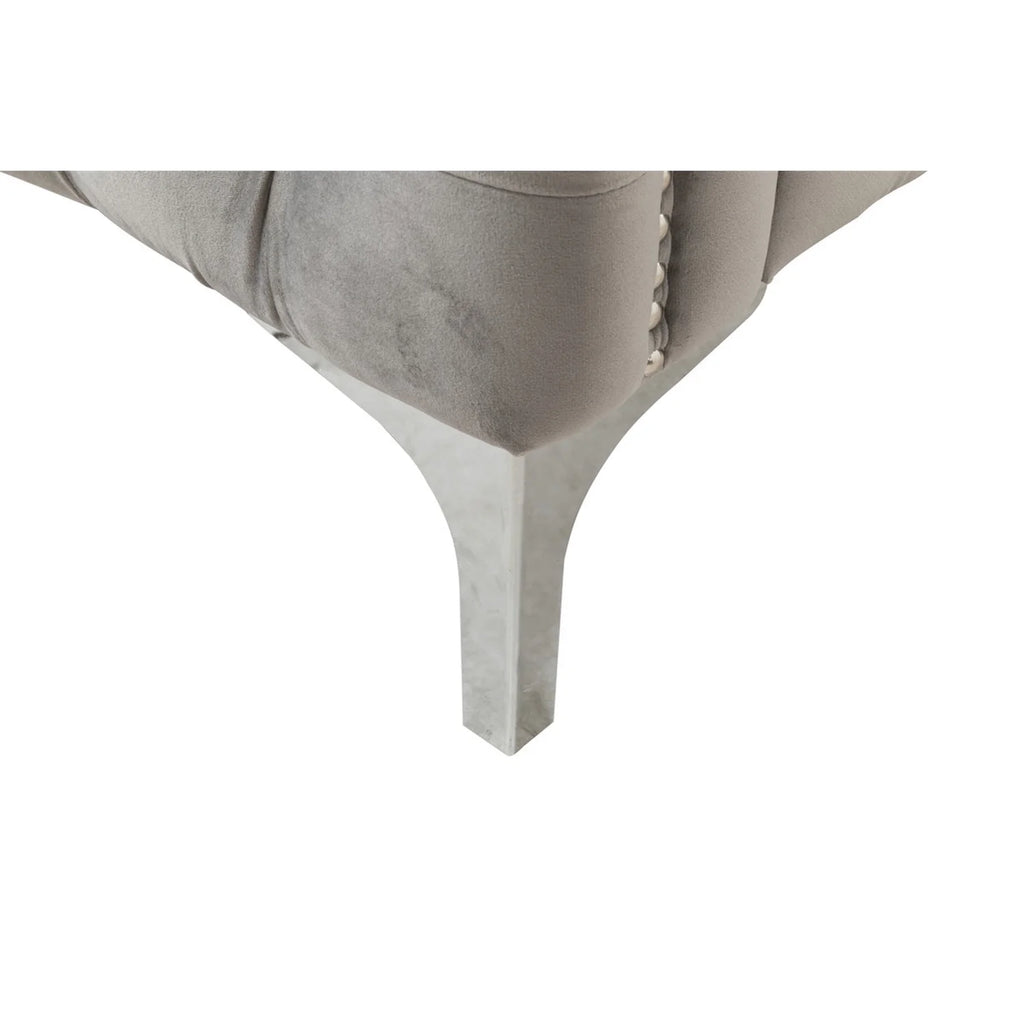 Gray Velvet Chair with 1 Pillow X570162