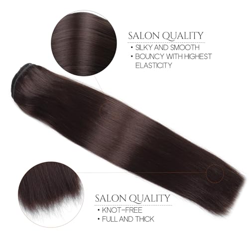 18 Inch 120g 8pcs Dark Brown Clip In Real Human Hair Extensions M719547