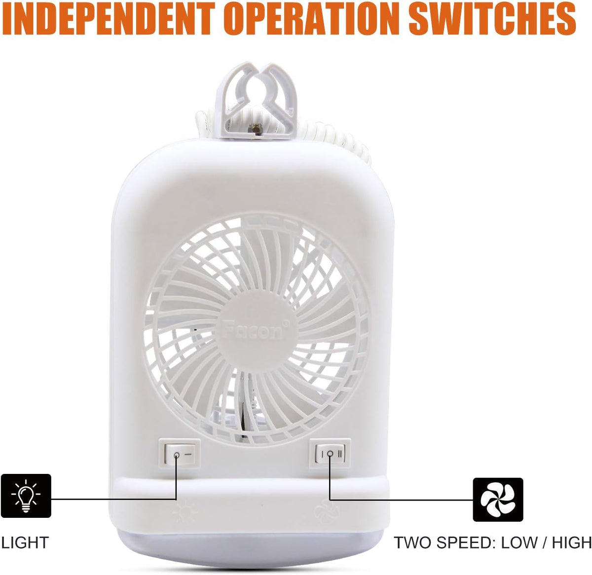 12 Volt RV Camper Fan and LED Light Combo with 2-Speed Fan, Pack of 2 X394