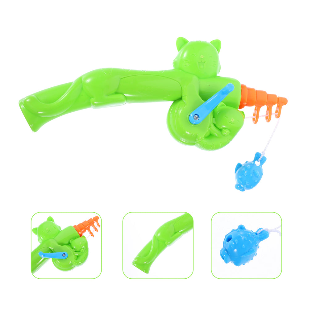 3Pcs Plastic Fishing Rods Kids Magnetic Fishing Pole Toys J46468