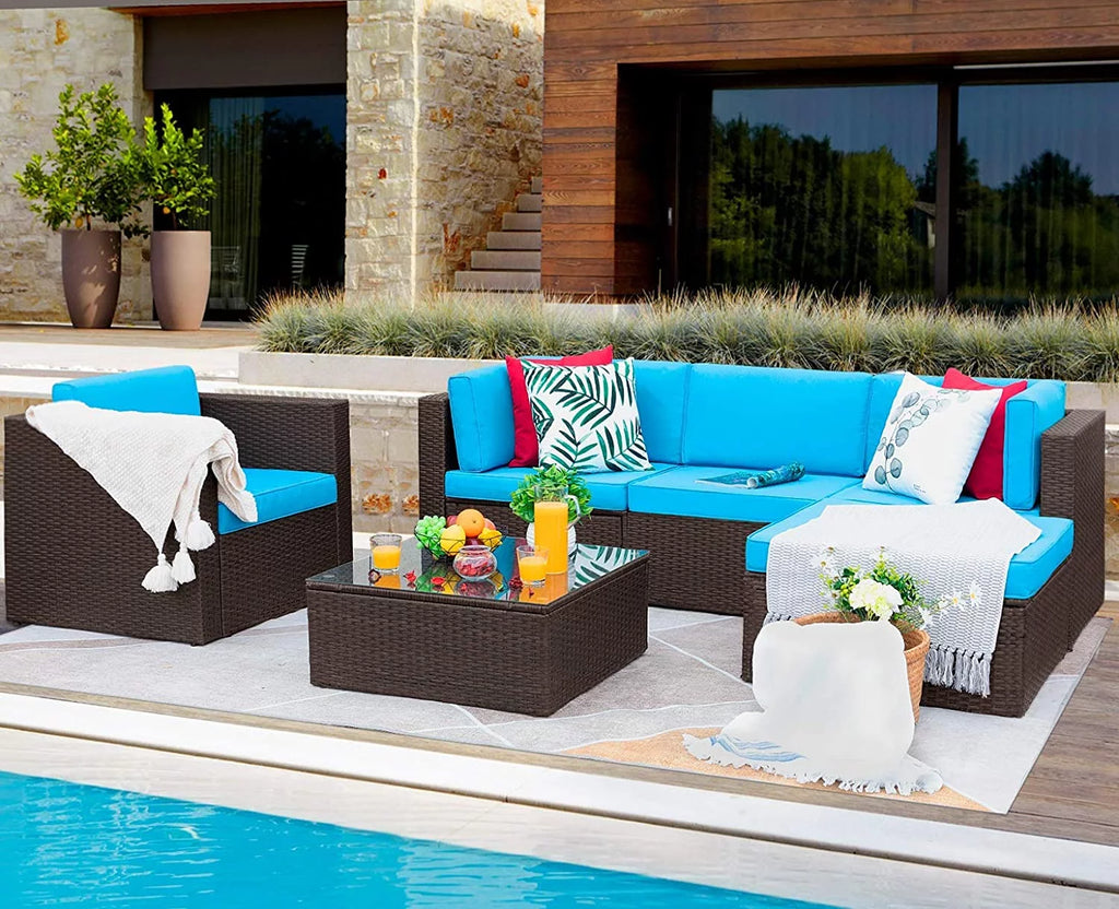 6 Pieces Patio Furniture Set with Cushion and Table M169562